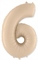 Шар (40''/102 см) Цифра Кремовый №6 FM 88022590