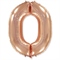 Шар (40''/102 см) Цифра Розовое золото №0 FM 2129253
