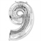 Шар (40''/102 см) Цифра Серебро №9 FM 2129240