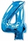 Шар (40''/102 см) Цифра Синий №4 FM 2129205