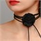 Чокер «Танго» цветок на шнурке, роза тренд, цвет чёрный 9797405