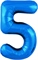 Шар (40''/102 см) Цифра Slim Синий №5  Agura 88049662