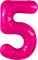Шар (40''/102 см) Цифра Slim Фуксия Сатин №5  Agura 88049577