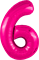 Шар (40''/102 см) Цифра Slim Фуксия Сатин №6  Agura 88049748