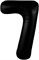 Шар (40''/102 см) Цифра Slim Черный блеск №7  Agura 88049739