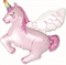 И 44 Волшебный единорог Розовый  Фигура / UNICORN WING PINK / 1 шт /, Фольгированный шар 88049539