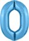 Шар (40''/102 см) Цифра Slim Голубой №0  Agura 2139786