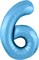 Шар (40''/102 см) Цифра Slim Голубой №6  Agura 2139780