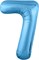Шар (40''/102 см) Цифра Slim Голубой №7  Agura 2139781