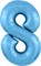 Шар (40''/102 см) Цифра Slim Голубой №8  Agura 2139796