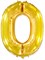 Шар (40''/102 см) Цифра SLIM Золото №0  FM 88041534