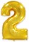 Шар (40''/102 см) Цифра SLIM Золото №2  FM 88041538