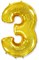 Шар (40''/102 см) Цифра SLIM Золото №3  FM 88041540