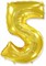 Шар (40''/102 см) Цифра SLIM Золото №5  FM 88041544