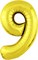 Шар (40''/102 см) Цифра Slim Золото №9  Agura 2139746