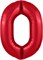 Шар (40''/102 см) Цифра Slim Красный №0  Agura 87994332