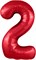 Шар (40''/102 см) Цифра Slim Красный №2  Agura 87994333