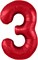 Шар (40''/102 см) Цифра Slim Красный №3  Agura 87994334