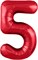 Шар (40''/102 см) Цифра Slim Красный №5  Agura 87997409