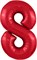 Шар (40''/102 см) Цифра Slim Красный №8  Agura 87994338