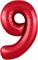 Шар (40''/102 см) Цифра Slim Красный №9  Agura 87994339