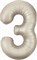 Шар (40''/102 см) Цифра Slim Мистик Сатин №3  Agura 88022807