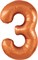 Шар (40''/102 см) Цифра Slim Папайя №3  Agura 88034091