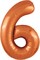 Шар (40''/102 см) Цифра Slim Папайя №6  Agura 88034094