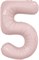Шар (40''/102 см) Цифра Slim Пыльная роза №5  Agura 88031726