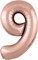 Шар (40''/102 см) Цифра Slim Розовое Золото №9  Agura 2139779