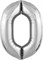 Шар (40''/102 см) Цифра Slim Серебро №0  Agura 2139747