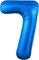 Шар (40''/102 см) Цифра Slim Синий №7  Agura 87994346