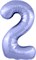Шар (40''/102 см) Цифра Slim Пастельный фиолетовый/ №2  Agura 2139765