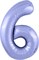 Шар (40''/102 см) Цифра Slim Пастельный фиолетовый/ №6  Agura 2139769
