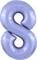 Шар (40''/102 см) Цифра Slim Пастельный фиолетовый/ №8  Agura 2139771