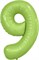 Шар (40''/102 см) Цифра Slim Мистик Фисташка Сатин №9  Agura 88026202