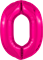 Шар (40''/102 см) Цифра Slim Фуксия Сатин №0  Agura 88026210