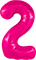 Шар (40''/102 см) Цифра Slim Фуксия Сатин №2  Agura 88027563