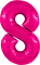 Шар (40''/102 см) Цифра Slim Фуксия Сатин №8  Agura 88031731