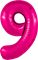Шар (40''/102 см) Цифра Slim Фуксия Сатин №9  Agura 88031732