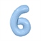 Шар (40''/102 см) Цифра Slim Небесный №6 Agura 88049637