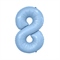 Шар (40''/102 см) Цифра Slim Небесный №8 Agura 88049682