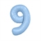 Шар (40''/102 см) Цифра Slim Небесный №9 Agura 88049522