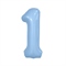 Шар (40''/102 см) Цифра Slim Небесный №1 Agura 88049735